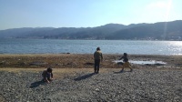 諏訪湖で遊ぶ