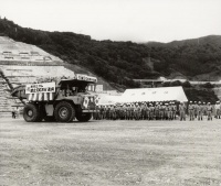 寒河江ダム工事盛立１００万ｍ3達成