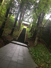 早朝の安楽寺の階段